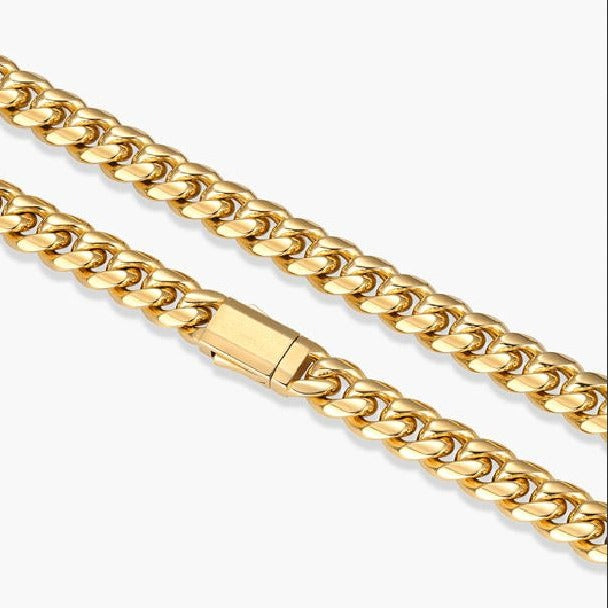 18K Solid Gold Miami Cuban Link Chain