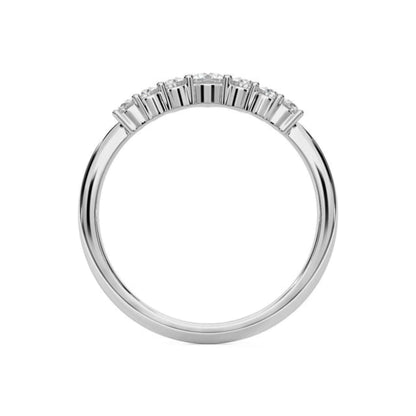 10K Deep V Shape Curved Diamond Band