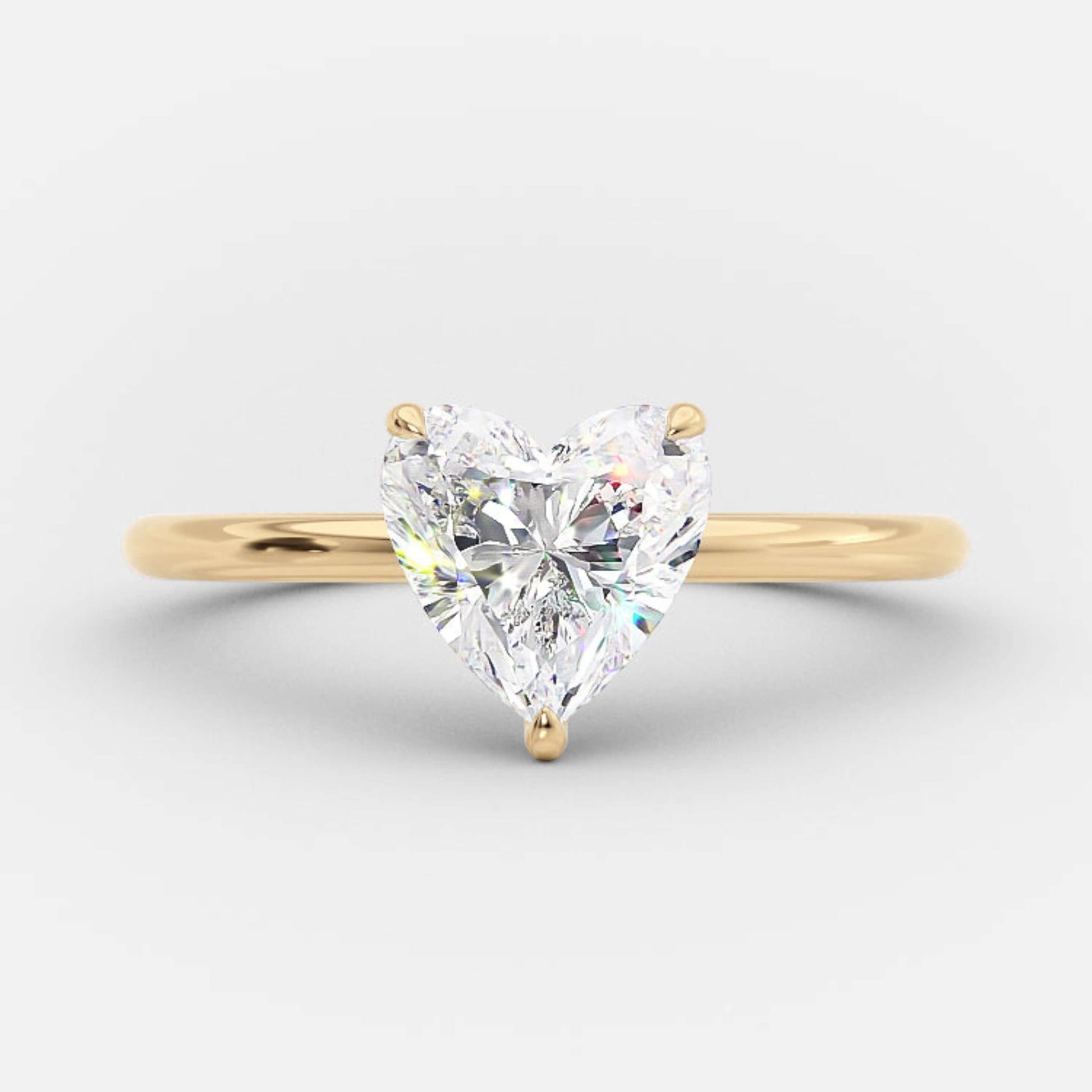 10K Heart Cut Lab Diamond Solitaire Ring