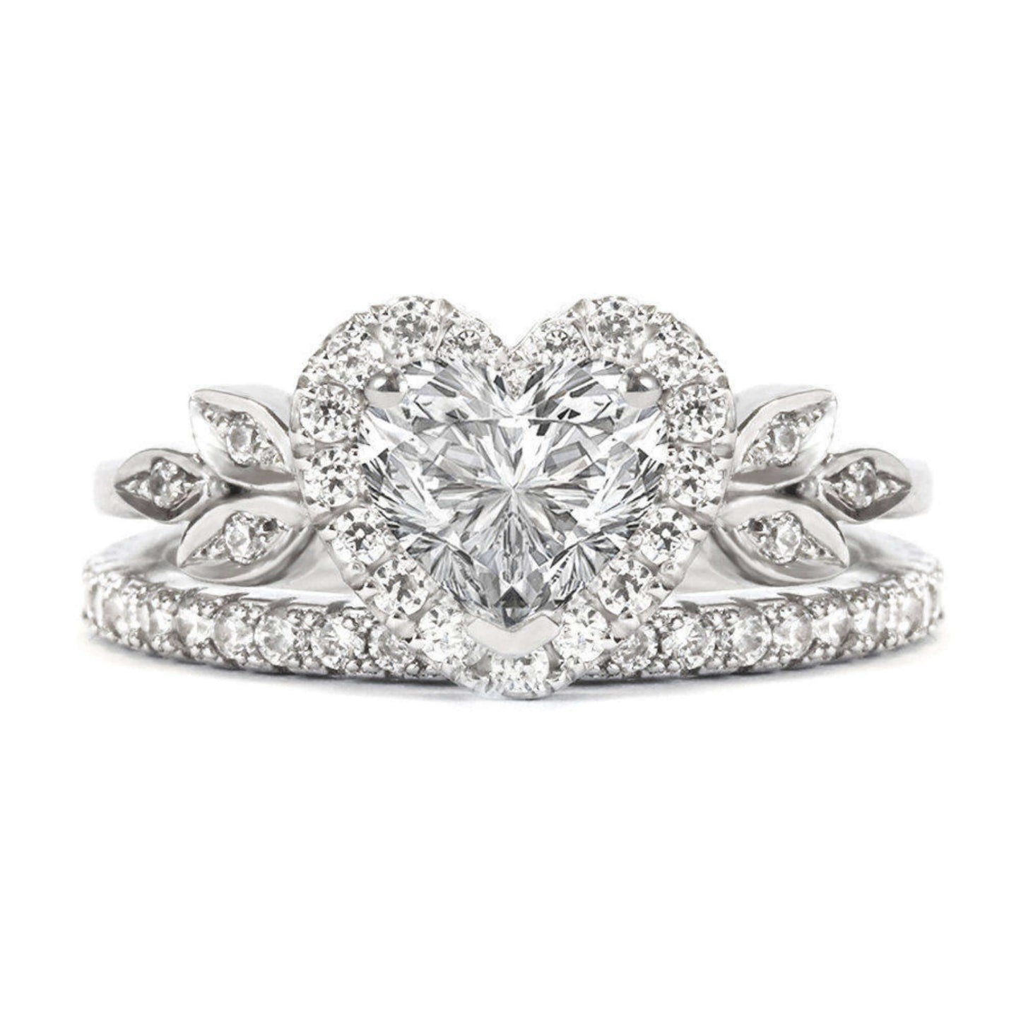 10K Heart Shape Bridal Ring Set