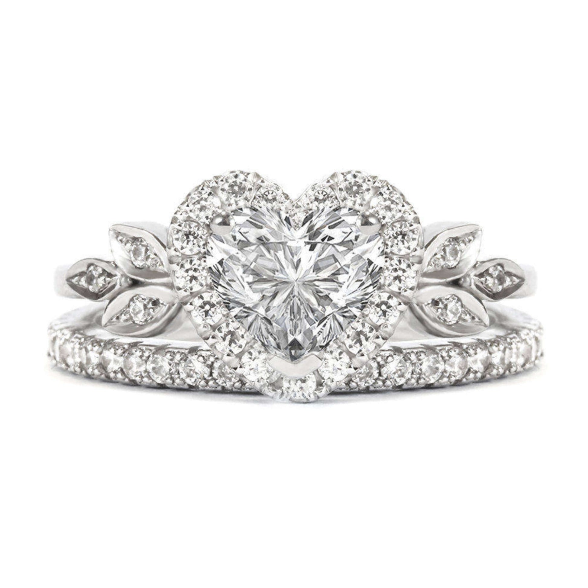 10K Heart Shape Bridal Ring Set