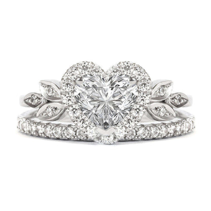 10K Heart Shape Bridal Ring Set