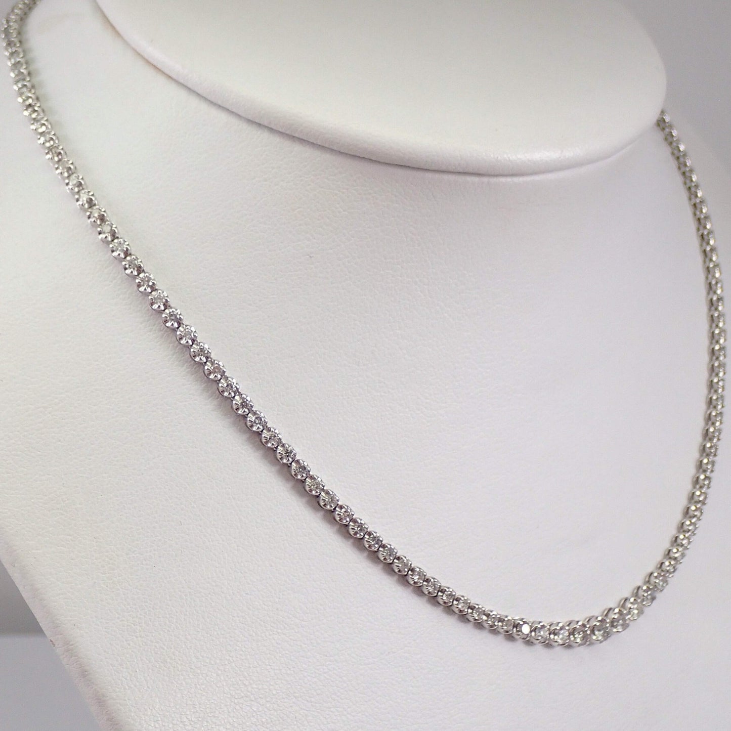 10K Round Cut Moissanite Diamond Tennis Necklace