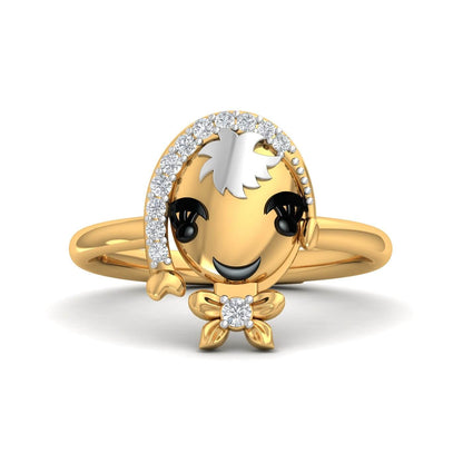 10K Solid Gold Round Cut Ring