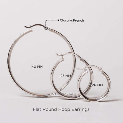 10K Solid Gold Round Hoop Earrings