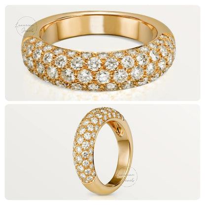  Round Cut Solid Gold Wedding Band