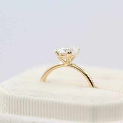 10k Yellow Gold Elongated Cushion Engagement Ring