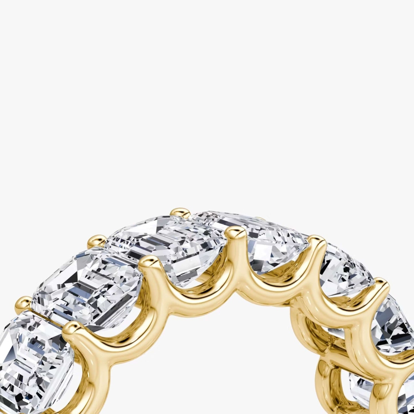 10k Yellow Gold Emerald Cut Diamond Band