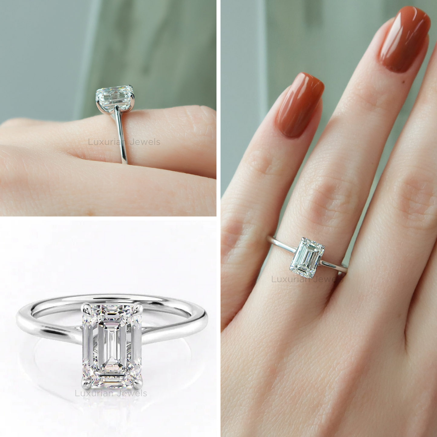 Emerald Cut Lab Grown Diamond Ring