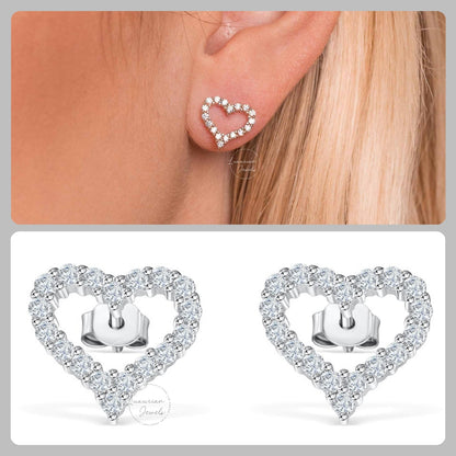 0.36 CT Heart Shape Dainty Diamond Stud Earrings