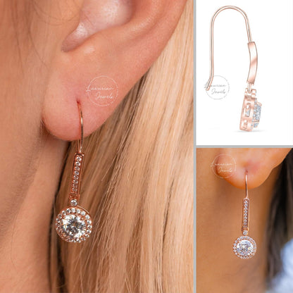 Brilliant Round Cut Drop Dangle Diamond Earrings