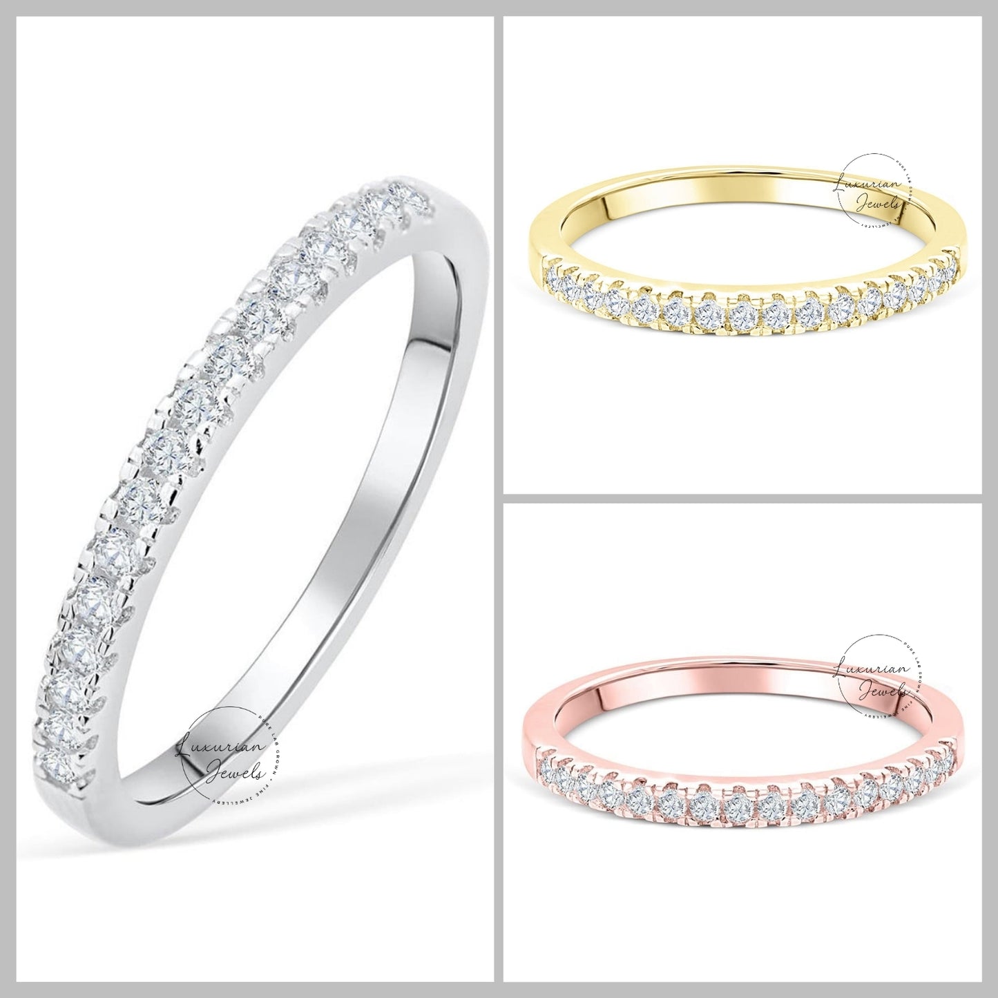 Round Cut Half Eternity Diamond Ring