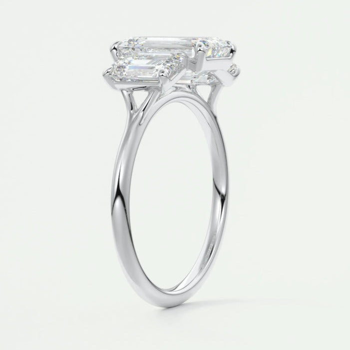 14K Emerald Cut Lab Made Ring