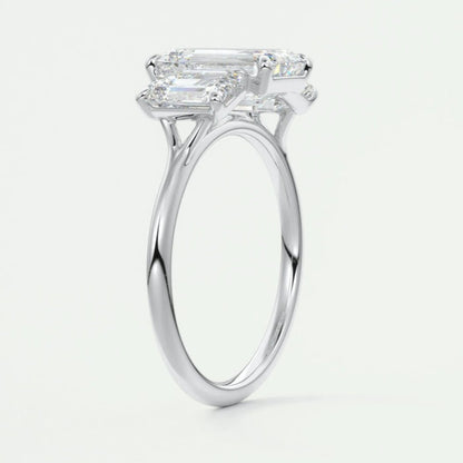 14K Emerald Cut Lab Made Ring