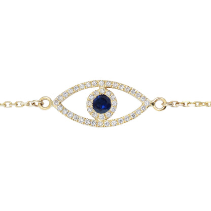 14K Evil Eye Birthstone Diamonds Bracelet