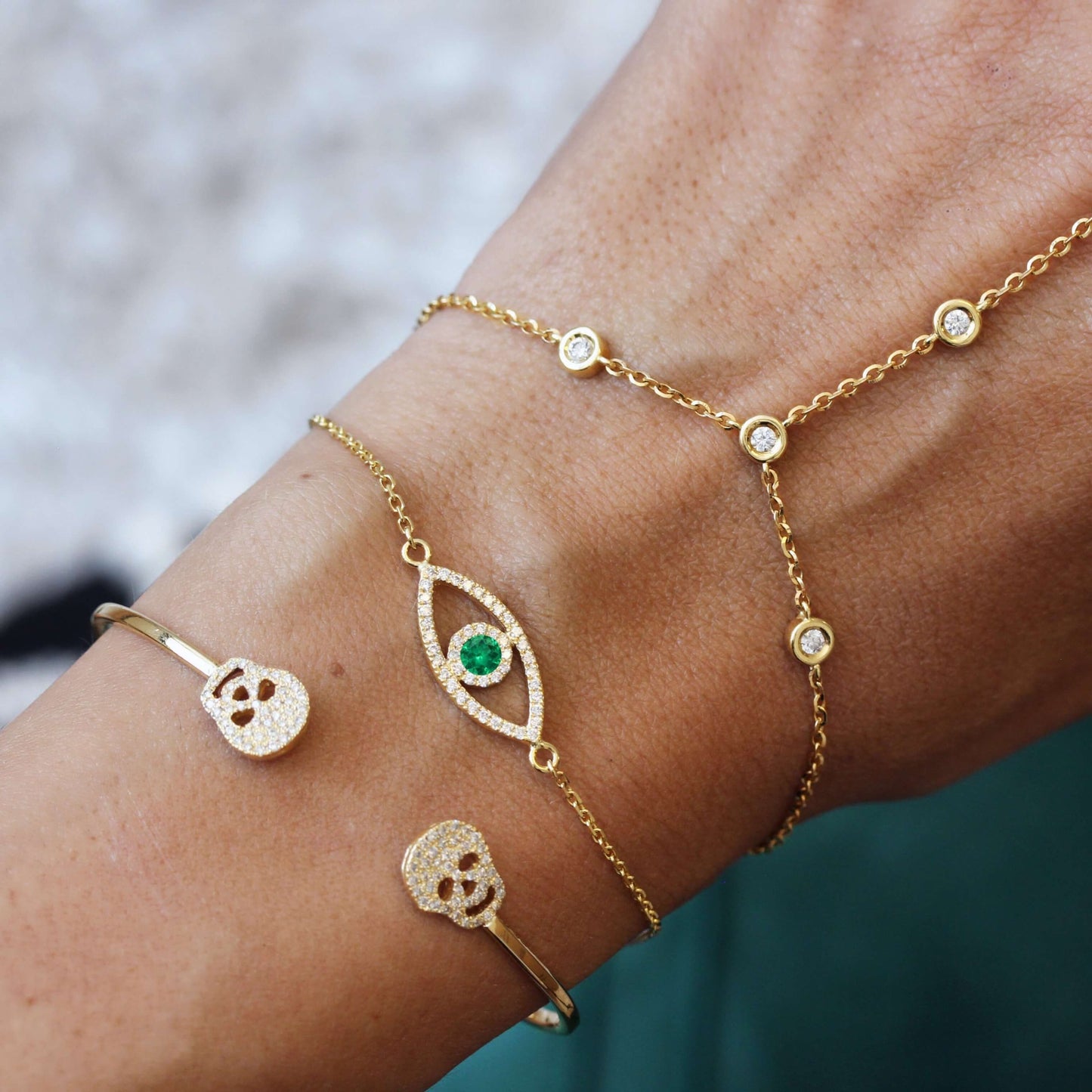 14K Evil Eye Bracelet