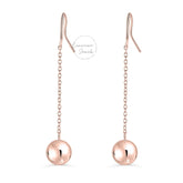 14K Gold Ball Chain Drop Dangle Earrings