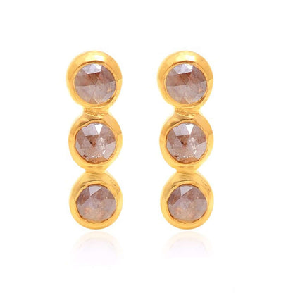 14K Gold Diamond Bezel Studs