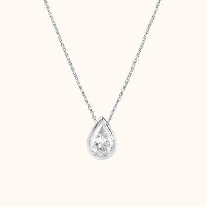 14K Gold Diamond Pear Necklace