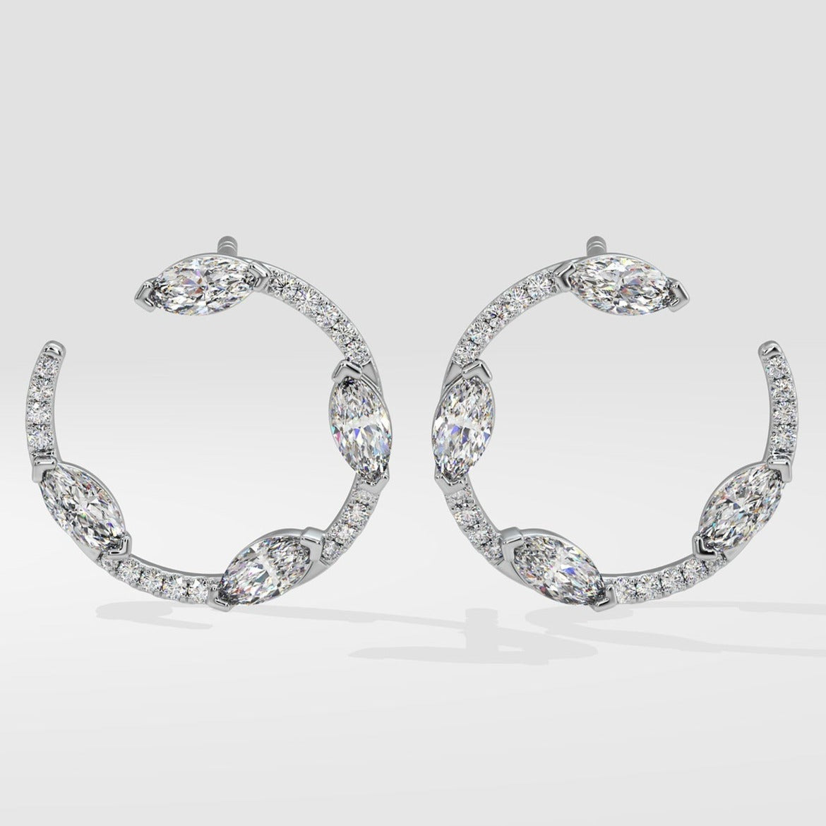 14K Gold Marquise Lab Grown Diamond Earrings