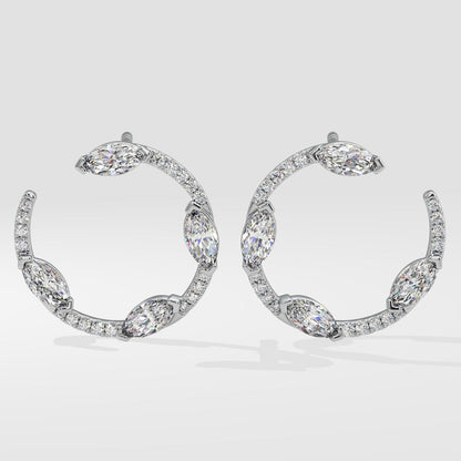 14K Gold Marquise Lab Grown Diamond Earrings