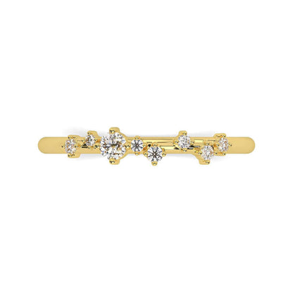 14K Gold Moissanite Cluster Wedding Ring