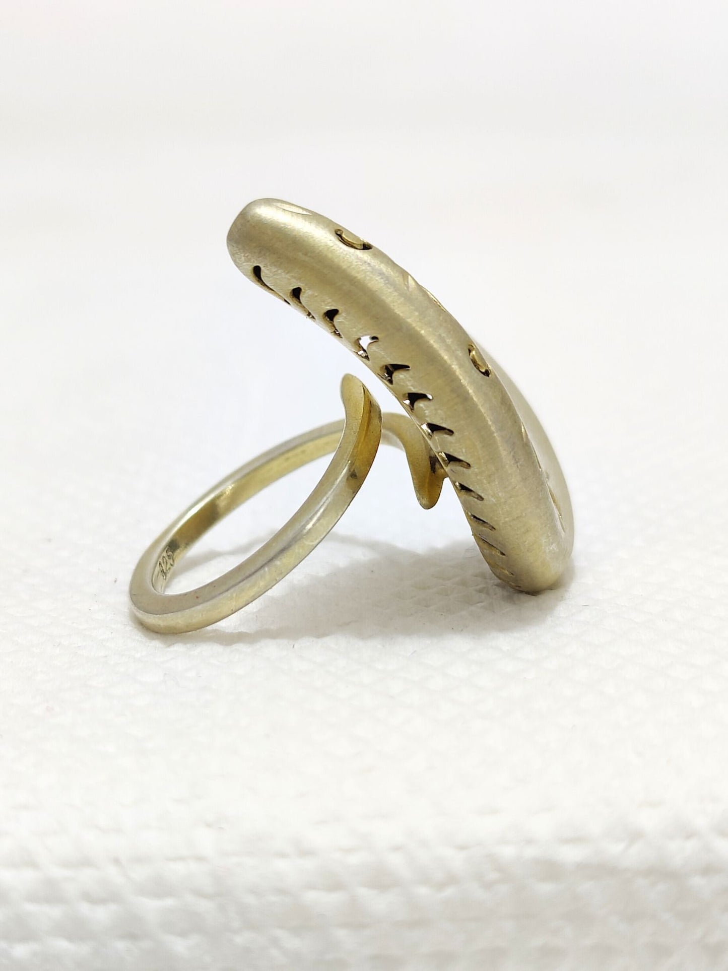 14K Gold Plated Pear Shape Ring