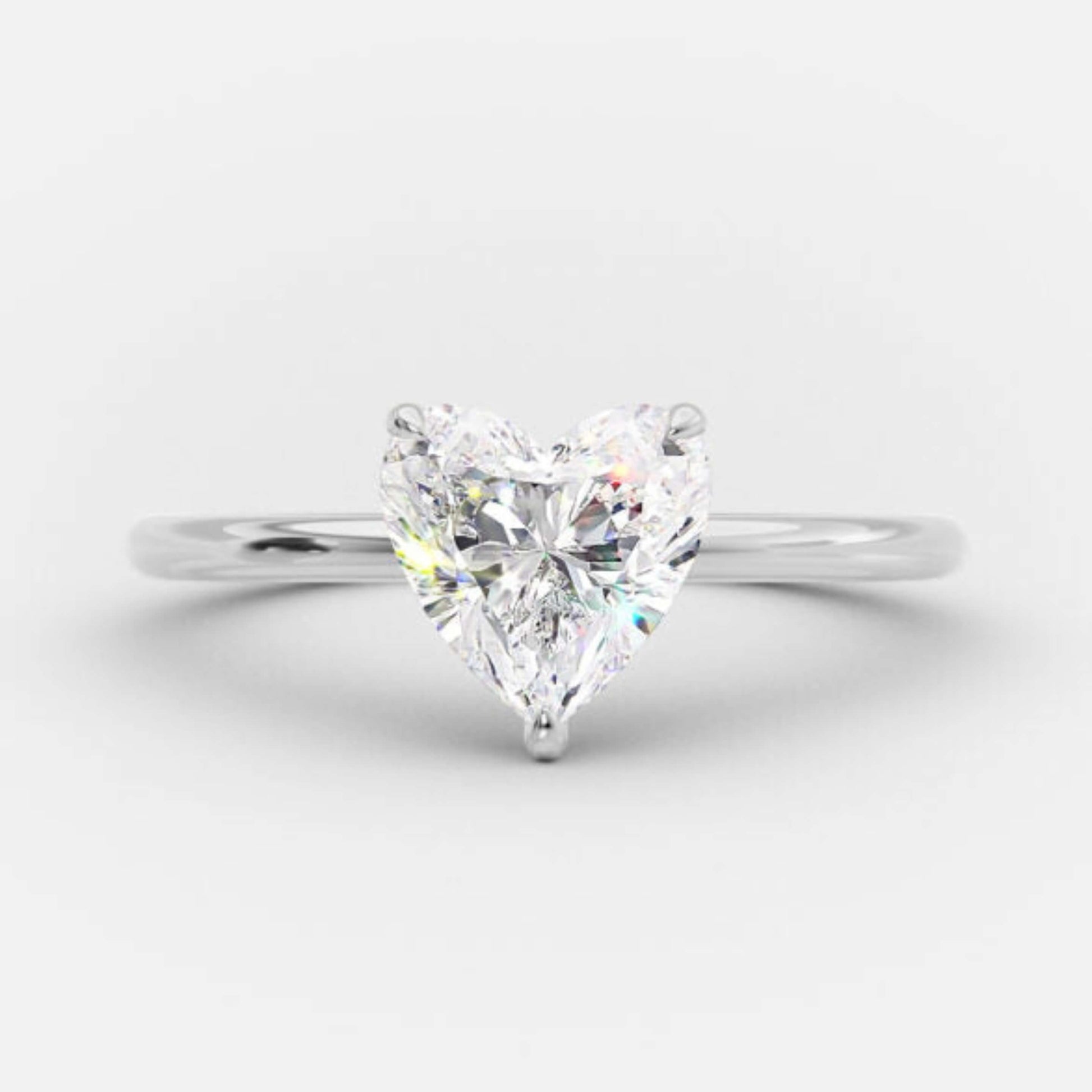 14K Heart Cut Solitaire Ring