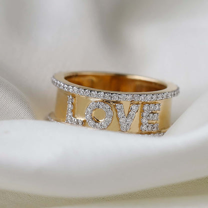 14K Personalized Name Diamond Band Ring