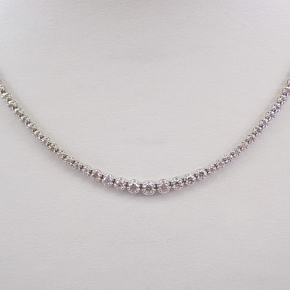 14K Round Cut Moissanite Diamond Tennis Necklace