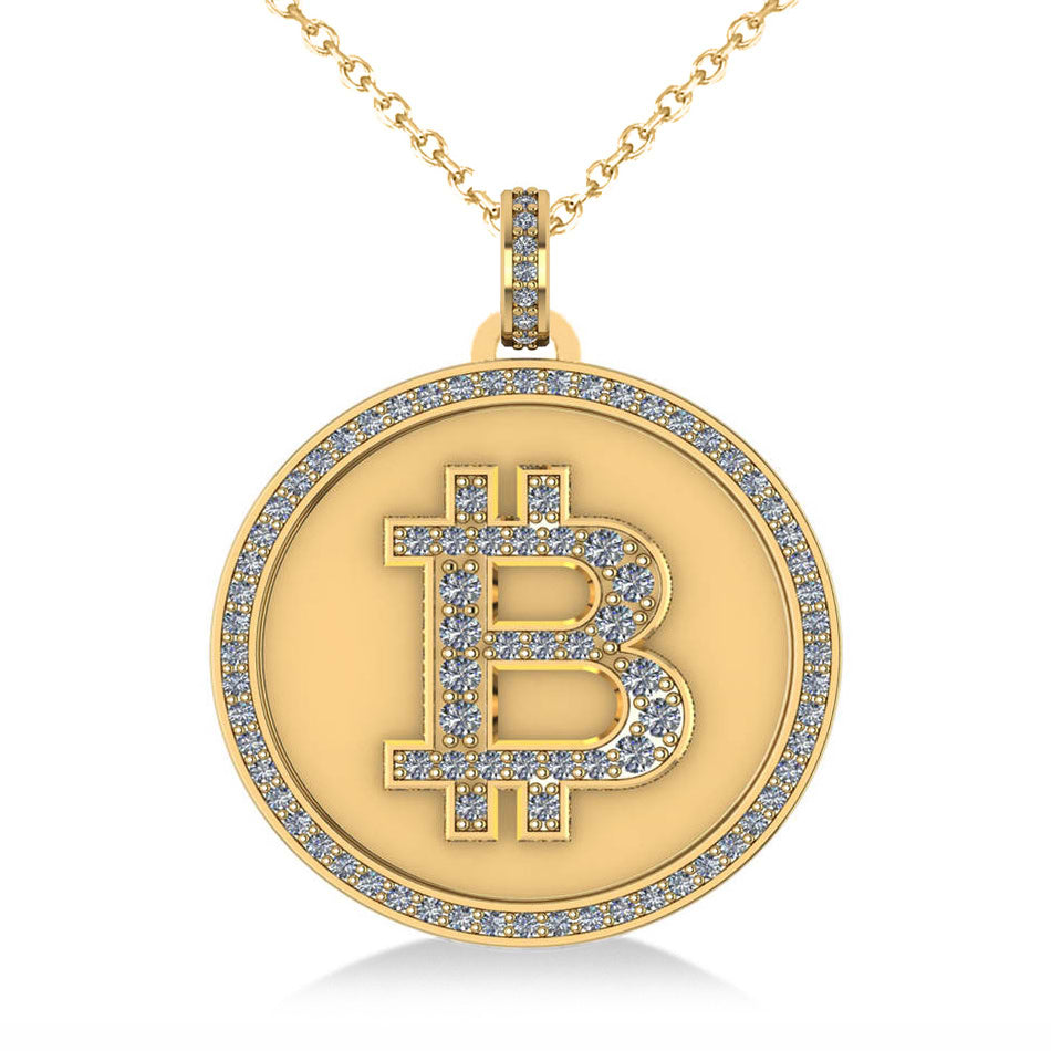 14K Solid Gold Bitcoin Necklace