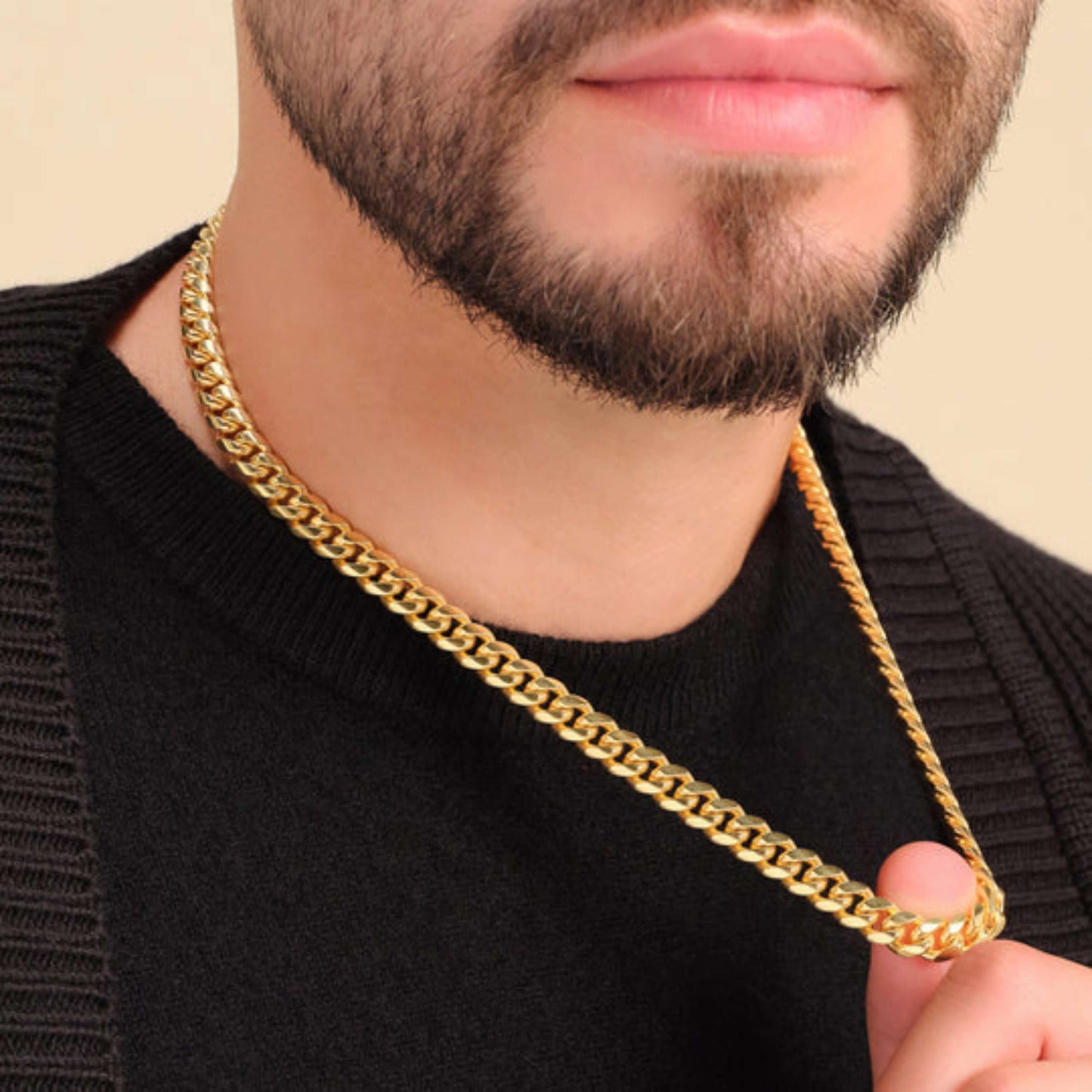 14K Solid Gold Miami Cuban Link Chain