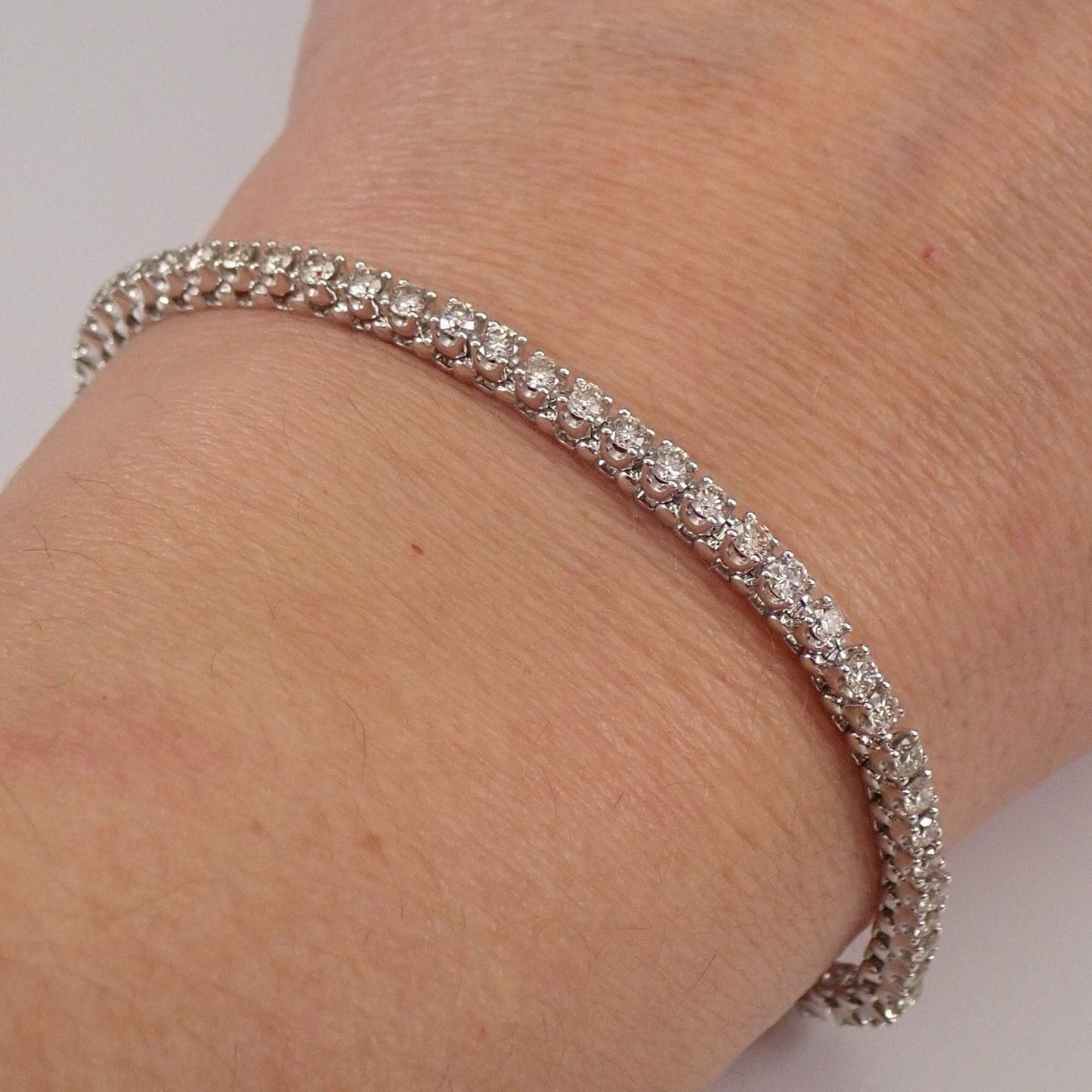 14K Solid Gold Moissanite Tennis Bracelet