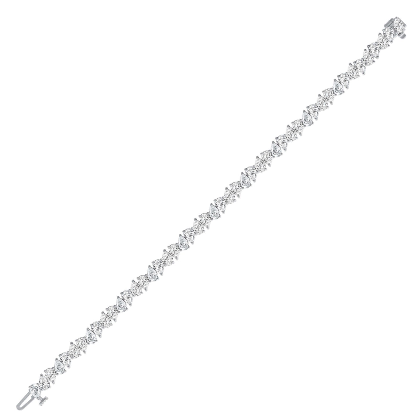 14K Solid Gold Pear Moissanite Tennis Bracelet