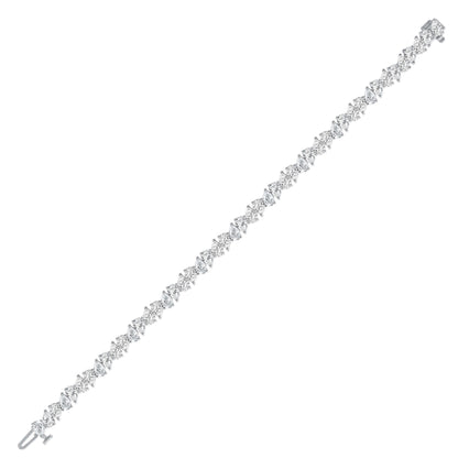 14K Solid Gold Pear Moissanite Tennis Bracelet