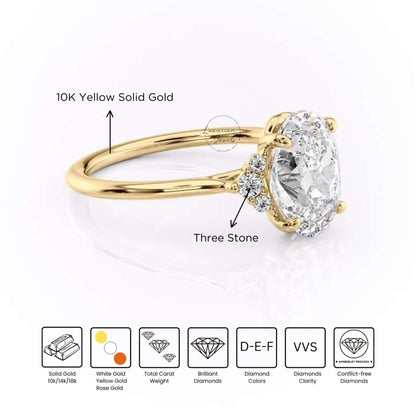 14K Solid Gold Wedding Ring, Oval Ring