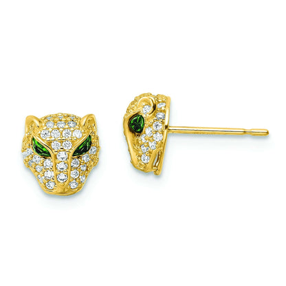 14K Solid gold Panther Earrings