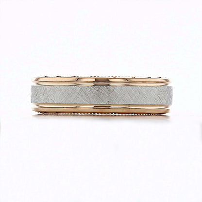 14K Stella Milgrain Engraved_ Gold Band