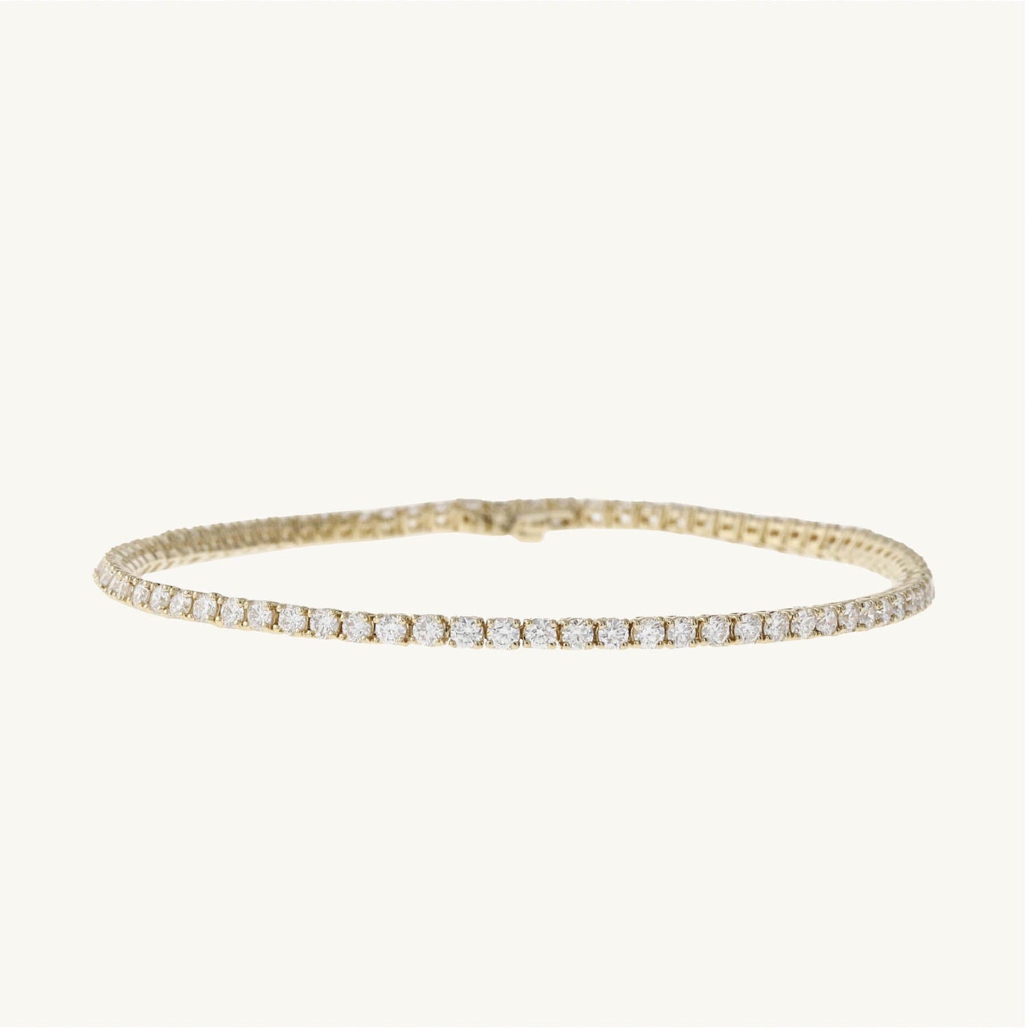 14K Yellow  Gold Classic Diamond Tennis Bracelet