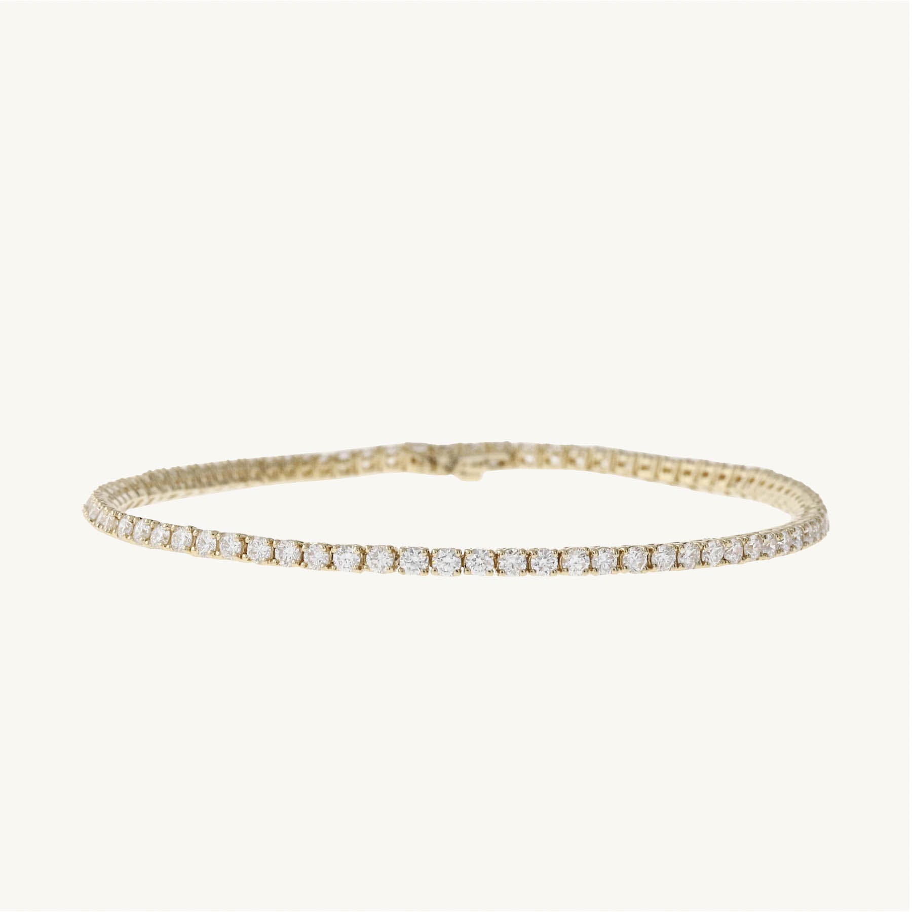 14K Yellow  Gold Classic Diamond Tennis Bracelet