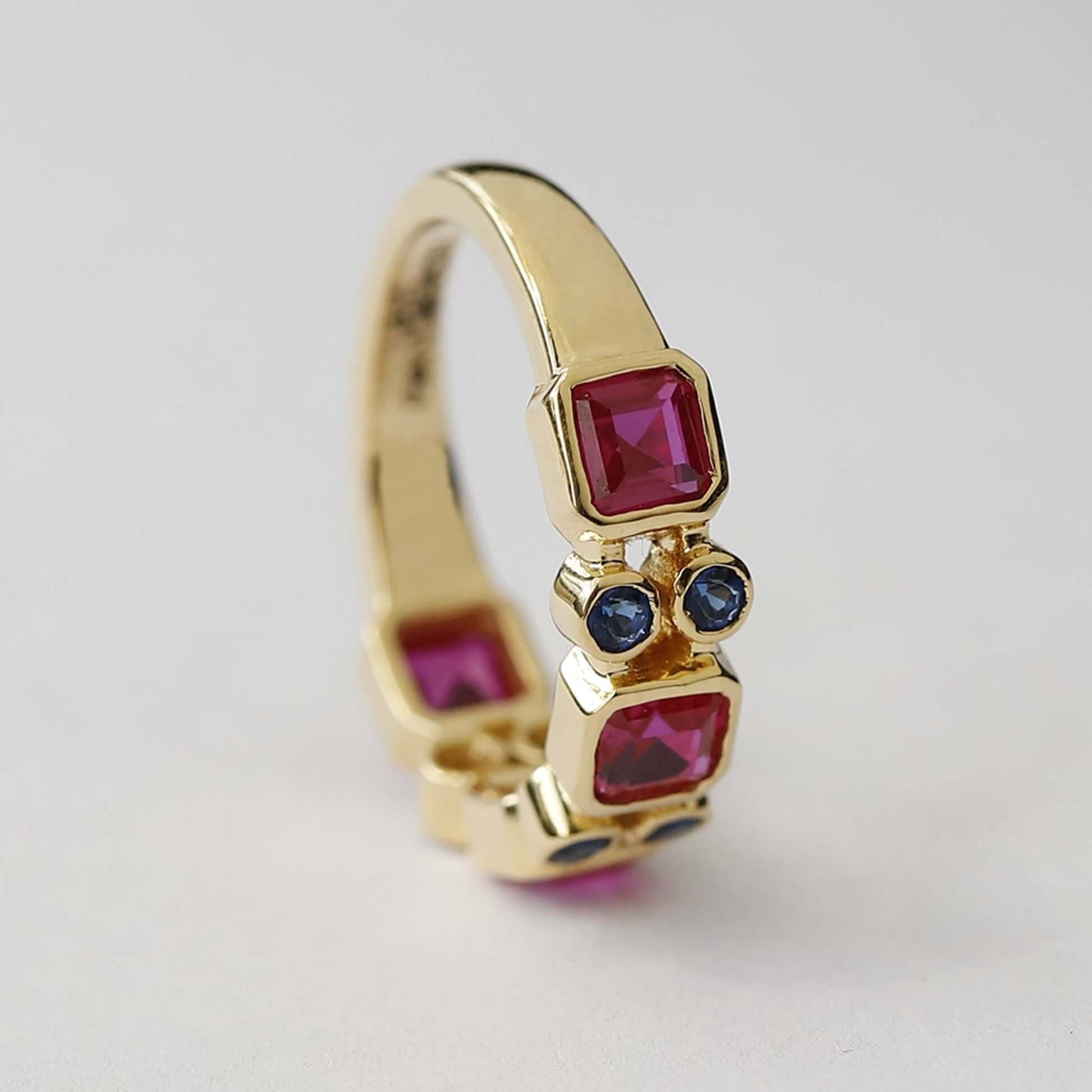 14K Yellow Gold Ruby Wedding Ring