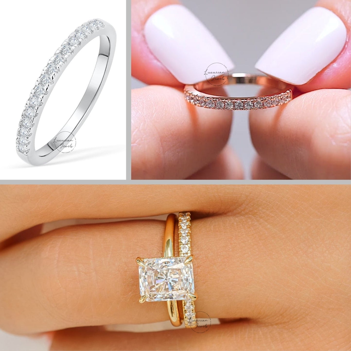 Round Cut Half Eternity Diamond Ring