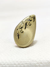 Large Pear Shape Antique Silver Ring