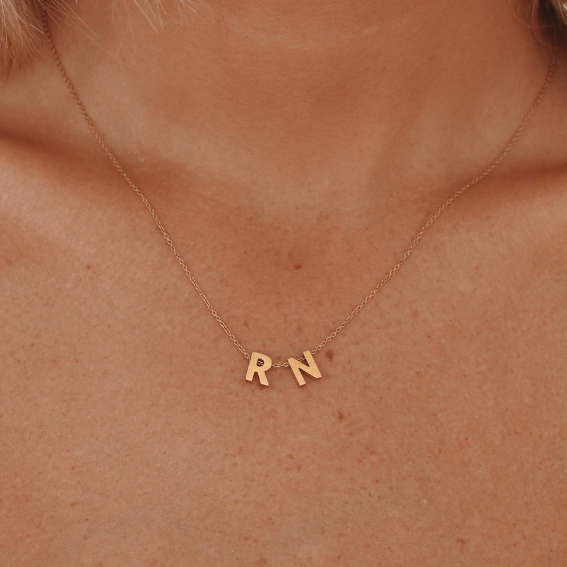 14k Custom Initial Mum Necklace