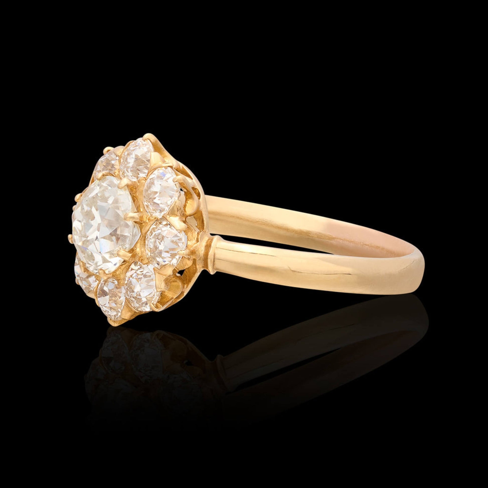 14k Diamond Flower Minimal Ring