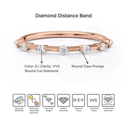 14k Distance Diamond Ring