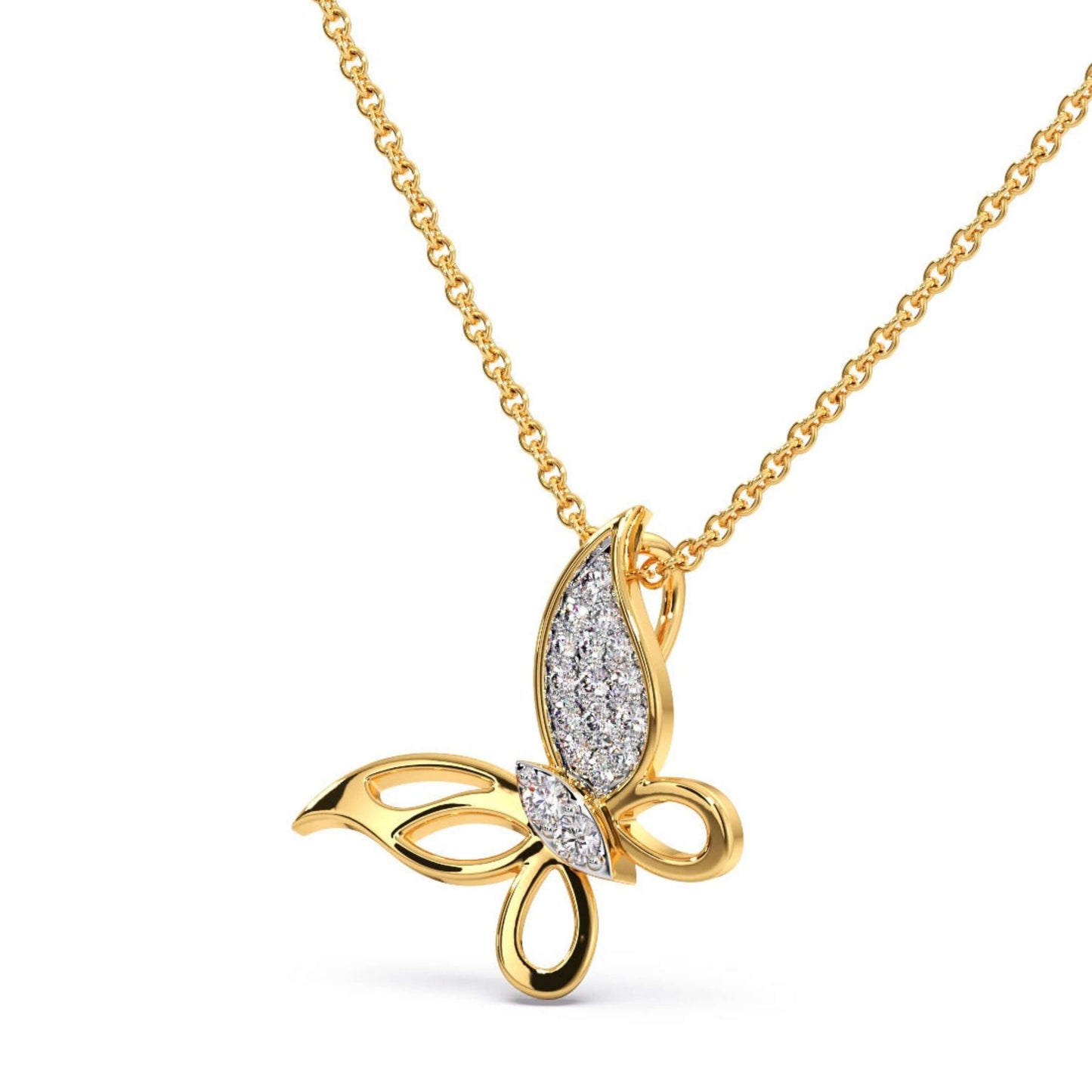 14k Fancy Butterfly Pendant 