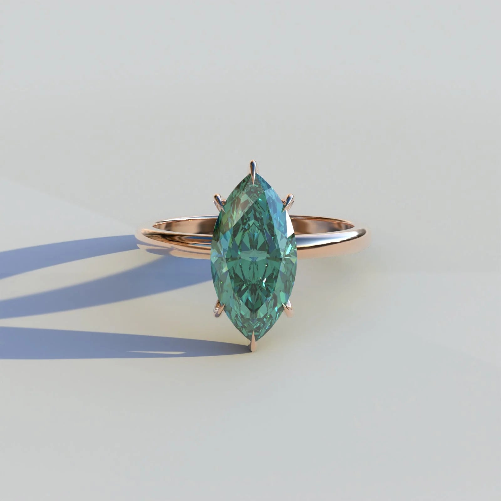 14k Gold Basic Green Diamond Ring