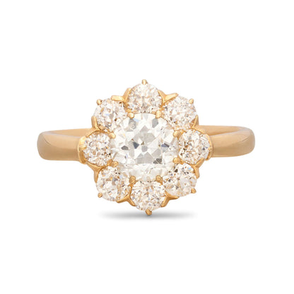 14k Gold Floral Diamond Ring