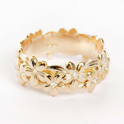 14k Gold Floral Wedding Ring